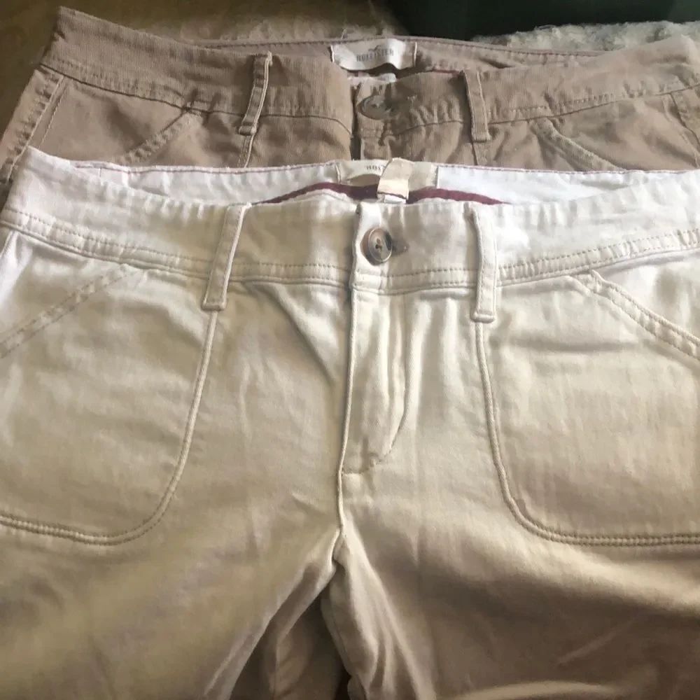 SOLD Two pairs of Hollister khaki pants size 3